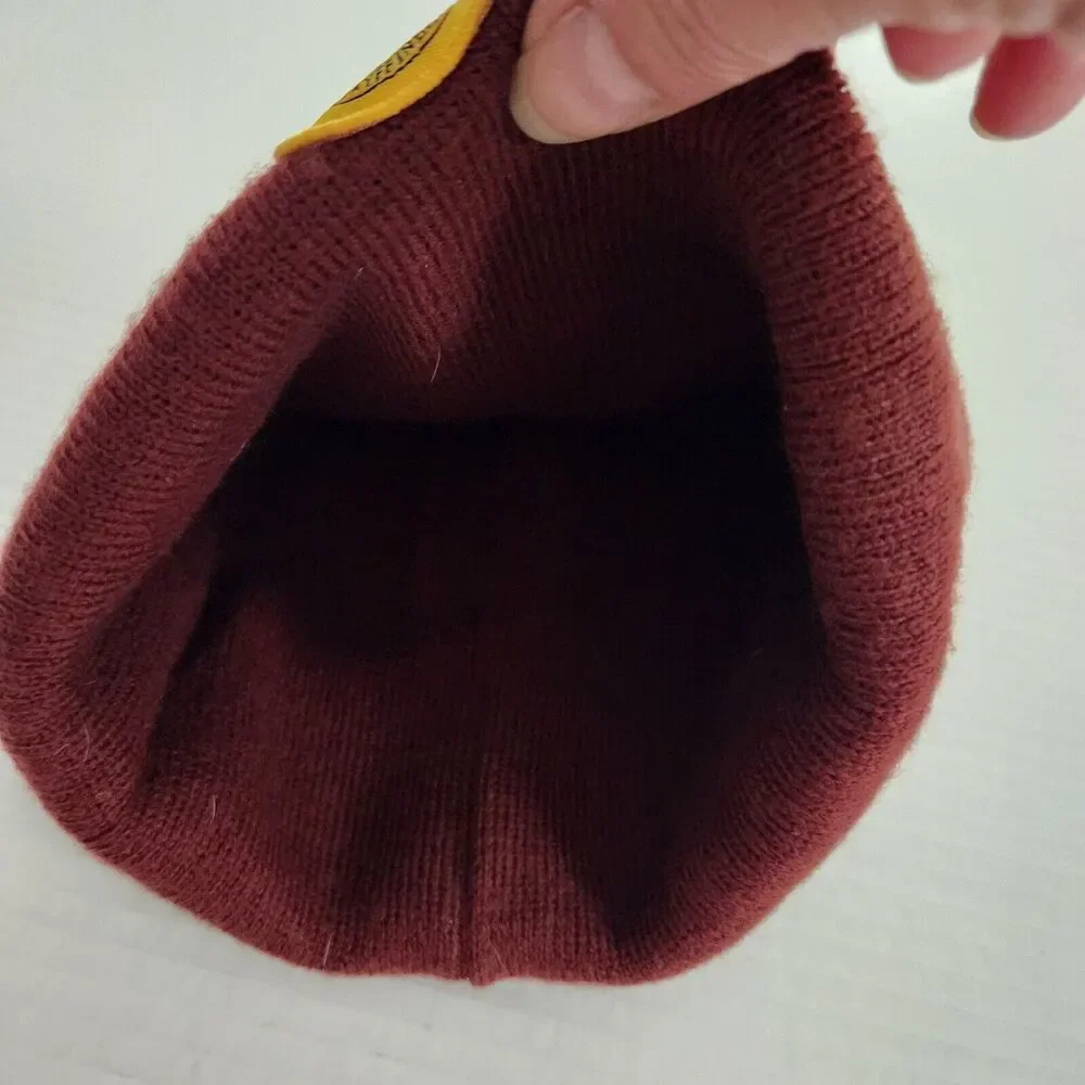 Harry Potter GRYFFINDOR Maroon Yellow Striped Acrylic Knit Winter Beanie…